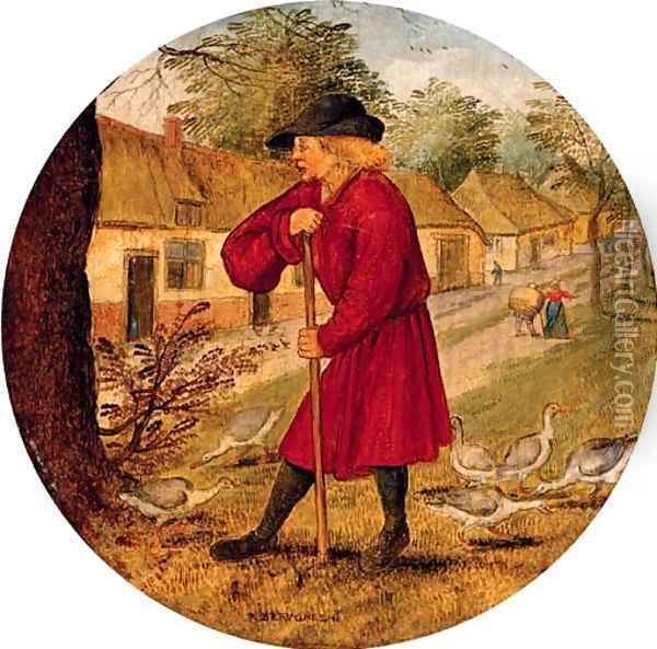 Proverb 'everything has a reason' Oil Painting - Pieter The Younger Brueghel