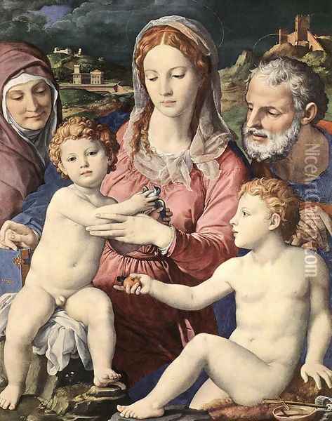 Holy Family 1534-40 Oil Painting - Agnolo Bronzino