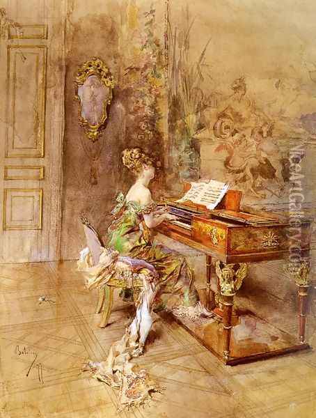 La Pianista Oil Painting - Giovanni Boldini