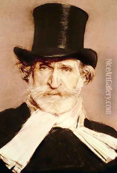 Portrait of Guiseppe Verdi Oil Painting - Giovanni Boldini