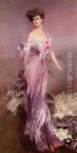 Portrait of Mrs. Howard-Johnston (Dolly Baird of Bunbarton) 1906 Oil Painting - Giovanni Boldini