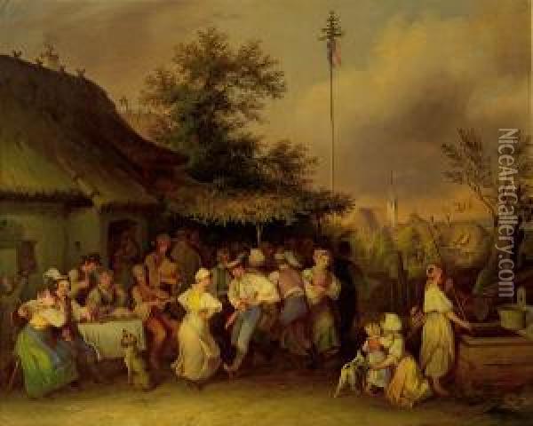 Ungarische Bauernhochzeit Oil Painting - Johann Baptist Wengler