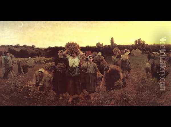 The Recall Of The Gleaners Oil Painting - Jules Breton