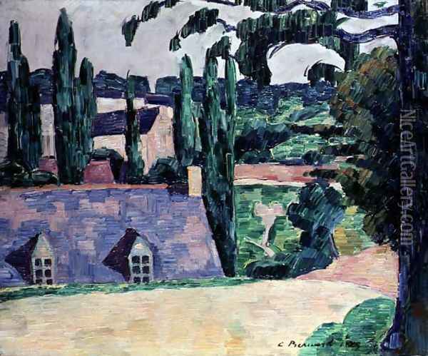 Landscape at Pont Aven Oil Painting - Emile Bernard