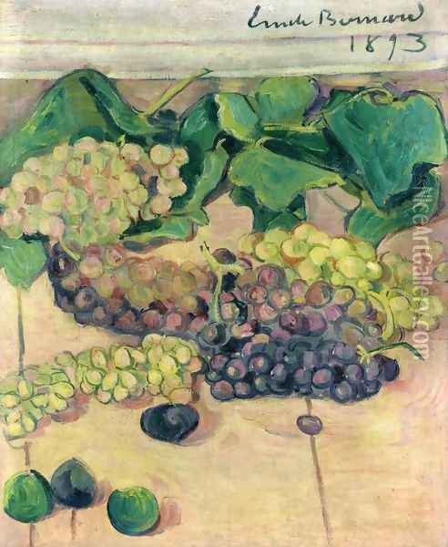 Still Life with Grapes Oil Painting - Emile Bernard