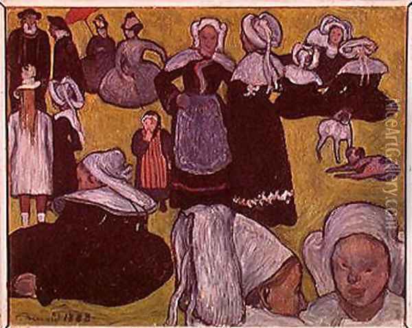 Bretons in a Field or, The Pardon, 1888 Oil Painting - Emile Bernard