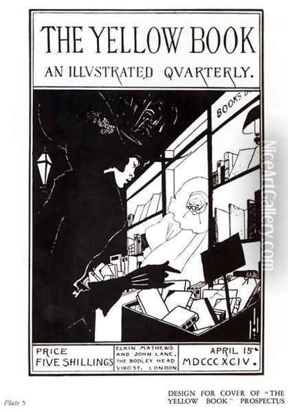Front cover of the prospectus for 'The Yellow Book', 1894 Oil Painting - Aubrey Vincent Beardsley