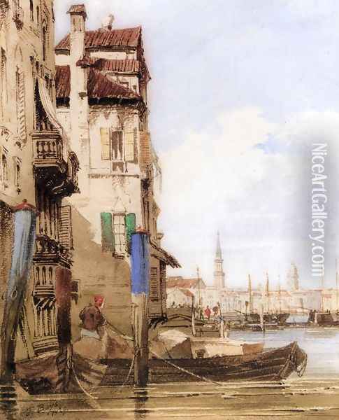 A Venetian Scene Oil Painting - Thomas Shotter Boys