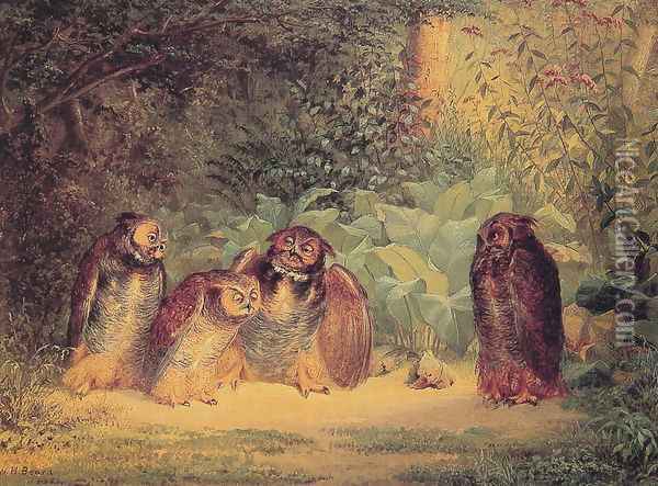 Owls Oil Painting - William Holbrook Beard
