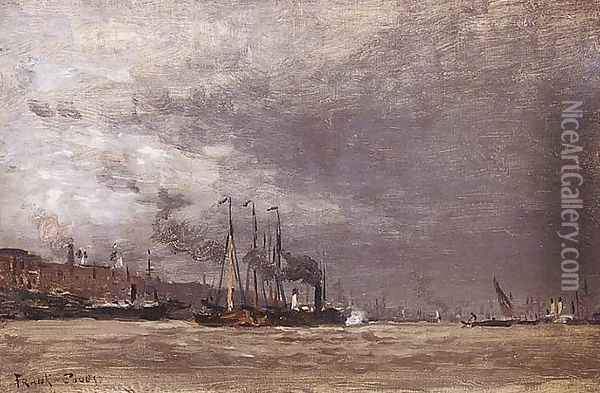 Thames at Greenwich Oil Painting - Frank Myers Boggs