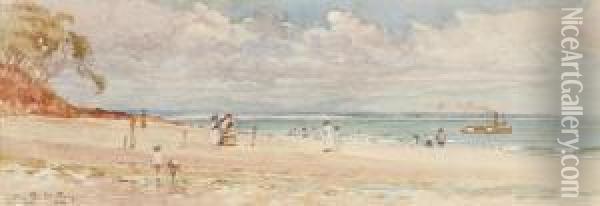 Beach Scene Oil Painting - Walter Withers