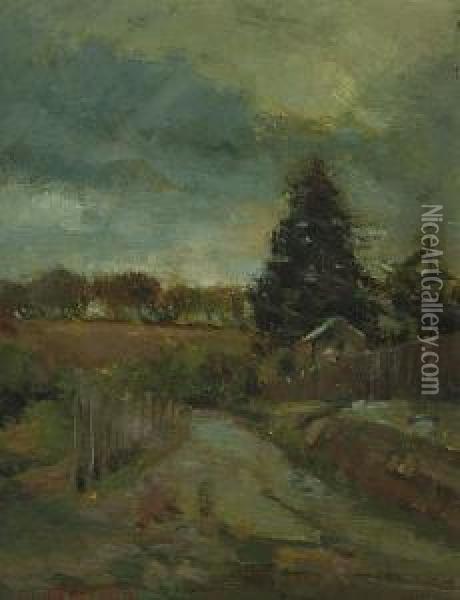 Road At Eltham Oil Painting - Walter Withers