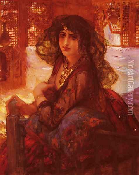 Harem Girl Oil Painting - Frederick Arthur Bridgman