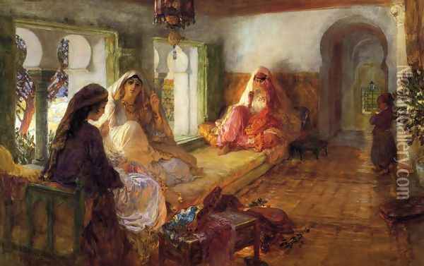 The Harem Oil Painting - Frederick Arthur Bridgman