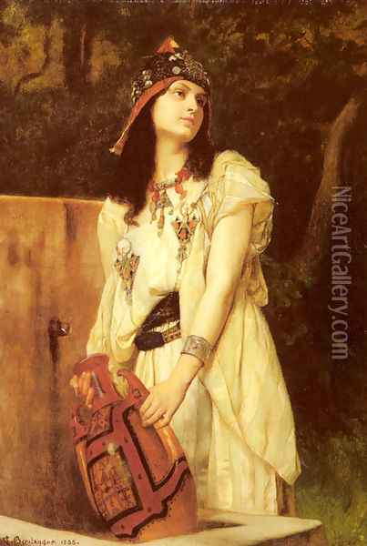 A Woman with an Urn Oil Painting - Gustave Clarence Rodolphe Boulanger
