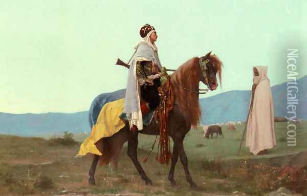 An Arab Horseman Oil Painting - Gustave Clarence Rodolphe Boulanger