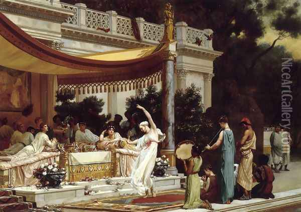 Pleasant Hours in the House of Lucullus Oil Painting - Gustave Clarence Rodolphe Boulanger