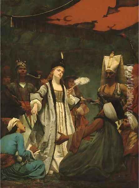 Catherine I of Russia negotiating the Treaty of Prut with the Turks Oil Painting - Gustave Clarence Rodolphe Boulanger