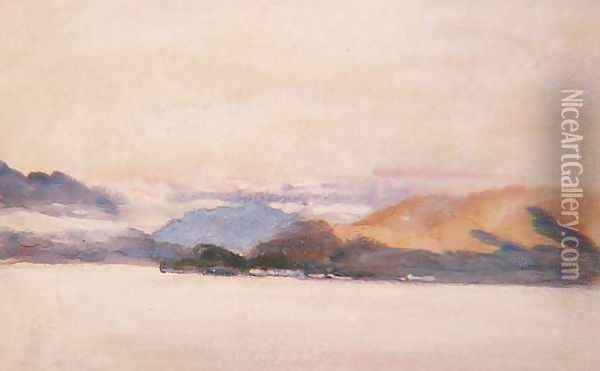 View over Lake Como Oil Painting - Hercules Brabazon Brabazon