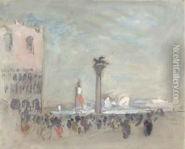 St Mark's Square, Venice, Italy Oil Painting - Hercules Brabazon Brabazon