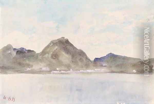 View across an Italian lake Oil Painting - Hercules Brabazon Brabazon