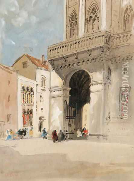 The Cathedral at Trau Oil Painting - Hercules Brabazon Brabazon