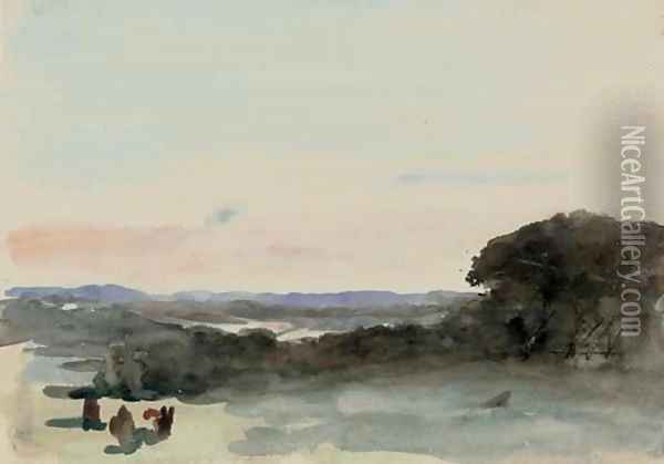 The River Rother, near Midhurst Oil Painting - Hercules Brabazon Brabazon