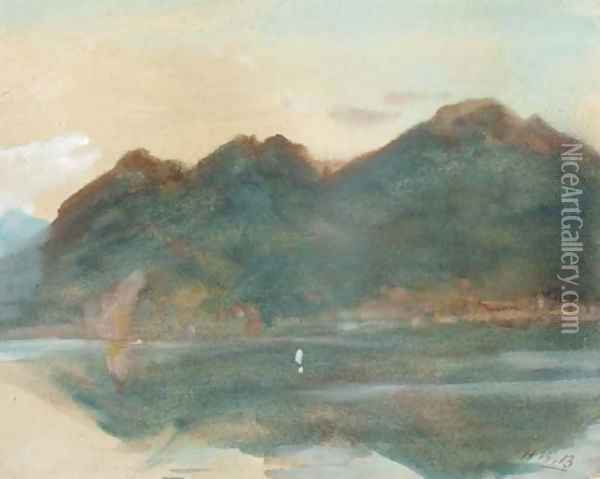 A view across lake Maggiore Oil Painting - Hercules Brabazon Brabazon
