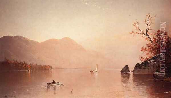 Autumn Mist, Lake George, New York Oil Painting - Alfred Thompson Bricher
