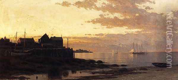 Sunset over the Bay Oil Painting - Alfred Thompson Bricher