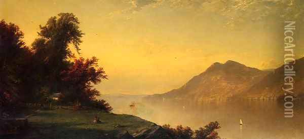 Hudson River at West Point 1864 Oil Painting - Alfred Thompson Bricher