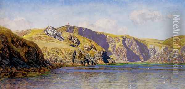 Coast Scene With Calm Sea Oil Painting - John Edward Brett