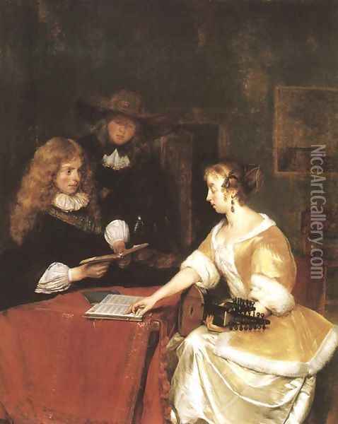 A Concert c. 1675 Oil Painting - Gerard Ter Borch