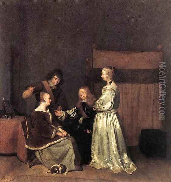 The Visit Oil Painting - Gerard Ter Borch