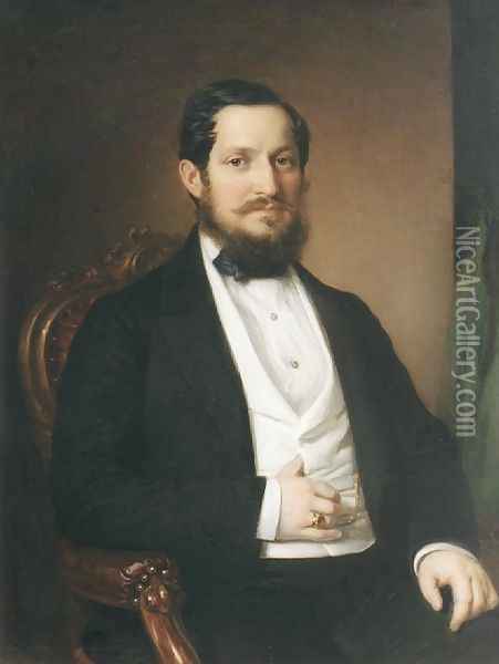 Matta Janos, 1860 Oil Painting - Miklos Barabas