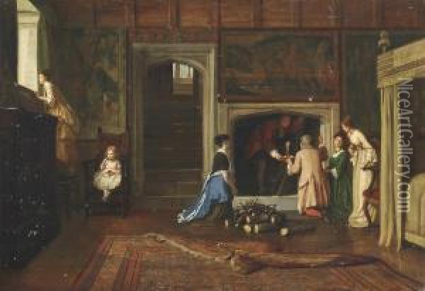Hiding The Priest Oil Painting - William Frederick Yeames