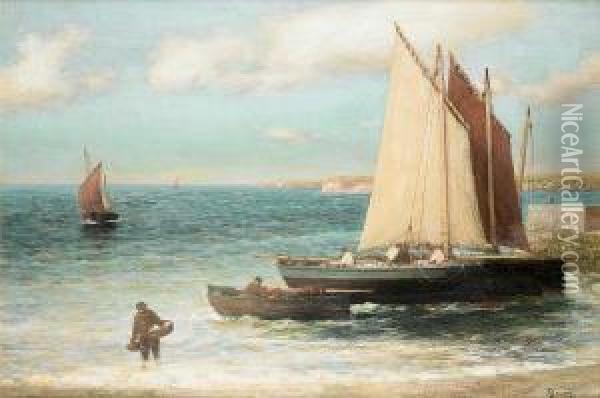 Outside The Harbour, Largo, Fife Oil Painting - Alexander Young