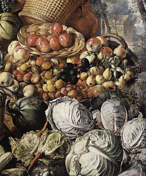 Market Woman with Fruit, Vegetables and Poultry (detail) 1564 Oil Painting - Joachim Beuckelaer