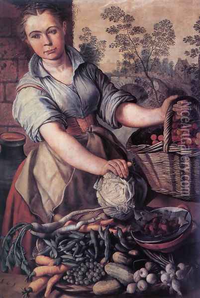 Vegetable Seller Oil Painting - Joachim Beuckelaer