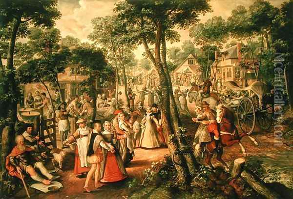 Country Celebration, 1563 Oil Painting - Joachim Beuckelaer