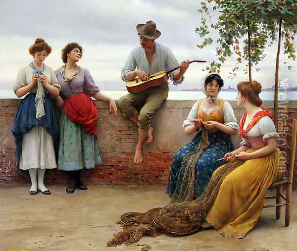 The Serenade Oil Painting - Eugene de Blaas