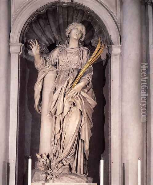 Saint Bibiana Oil Painting - Gian Lorenzo Bernini