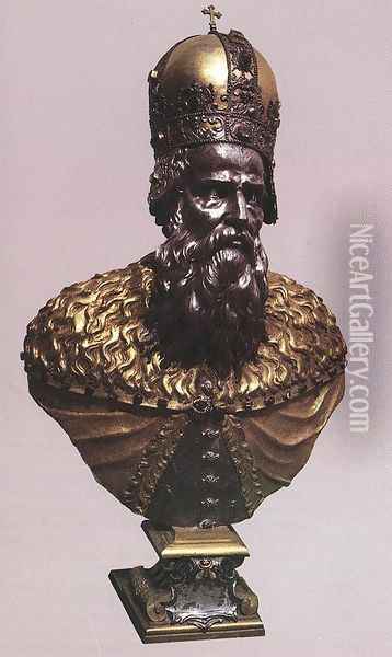 Herm of St Stephen, King of Hungary Oil Painting - Gian Lorenzo Bernini