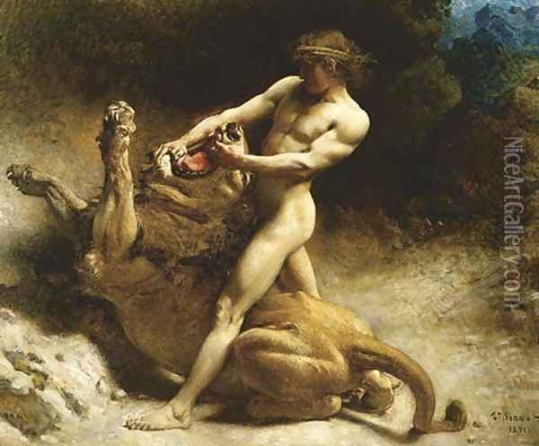 Samson's youth 1891 Oil Painting - Leon Bonnat