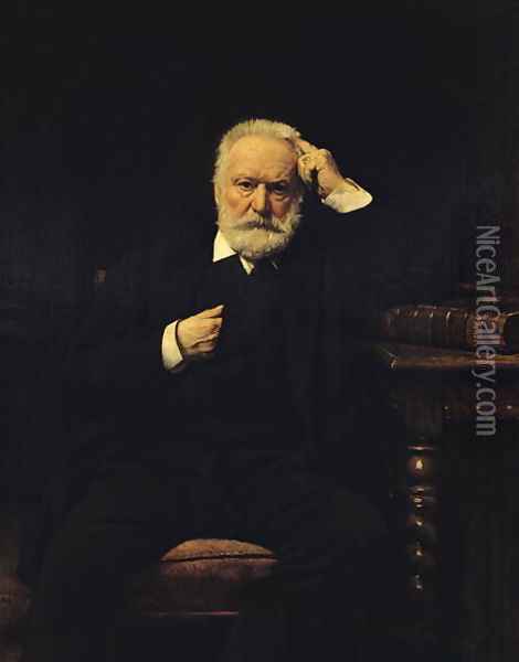 Portrait of Victor Hugo Oil Painting - Leon Bonnat