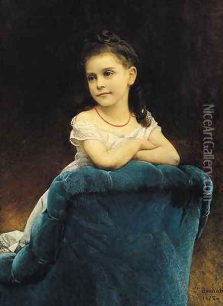 Portrait of Mademoiselle Franchetti 1877 Oil Painting - Leon Bonnat