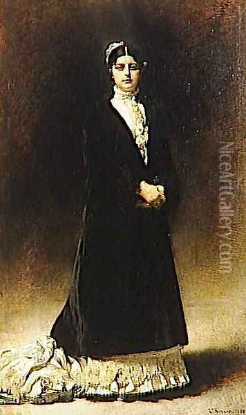 Portrait of Countess Potocka Oil Painting - Leon Bonnat