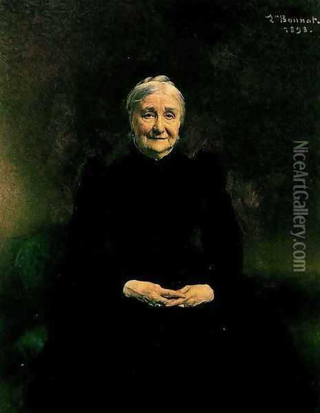 Madame Bonnat, the Artist's Mother Oil Painting - Leon Bonnat