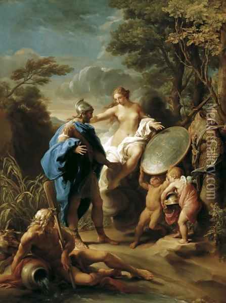 Venus Presenting Aeneas with Armour Forged by Vulcan 1748 Oil Painting - Pompeo Gerolamo Batoni