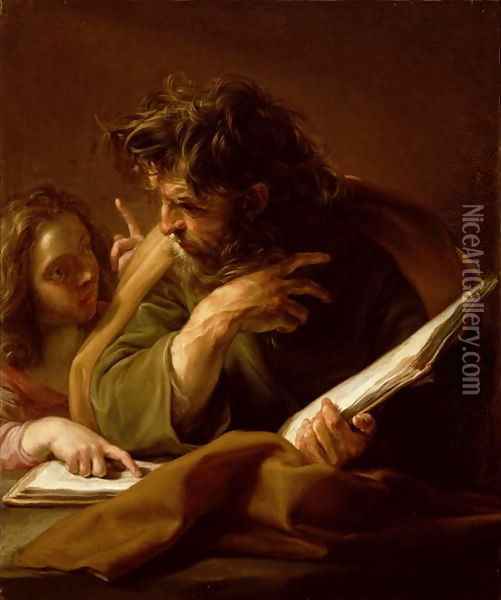 St Matthew Oil Painting - Pompeo Gerolamo Batoni